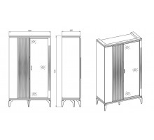 Двухдверная витрина для посуды Лоретто (Loretto) LORET-13