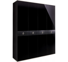 Четырехстворчатый шкаф для одежды Rimini Solo РМШ2/4 (s) (черный)