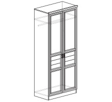 Двухстворчатый шкаф для одежды Лира 40 темный Двухстворчатый шкаф для одежды Лира 40 темный